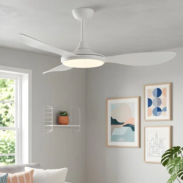 VENTILATORE DA SOFFITTO DC LED 24W 3 PALE BIANCO KONA