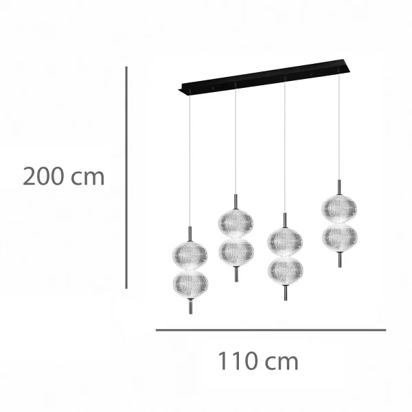 LAMPADA DA SOFFITTO LED 4 LUCI 24W REGOLABILE AMBARINA