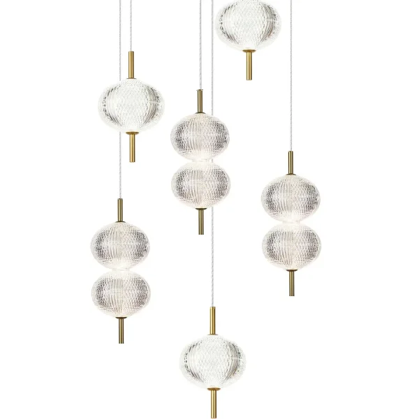LAMPADA DA SOFFITTO LED 6 LUCI 36W REGOLABILE AMBARINA