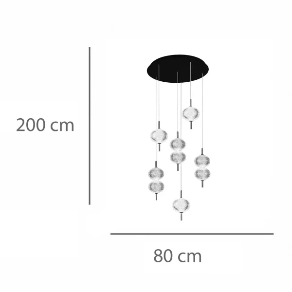LAMPADA DA SOFFITTO LED 6 LUCI 36W REGOLABILE AMBARINA