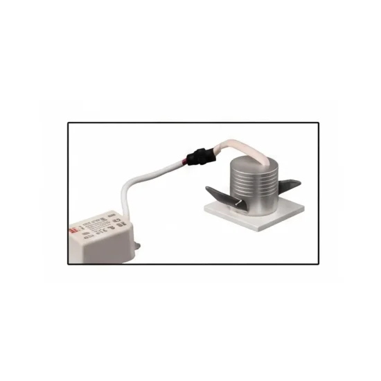MINI FARETTO DA INCASSO LED INTEGRATO 3W 3000K NERO QUADRATO 2