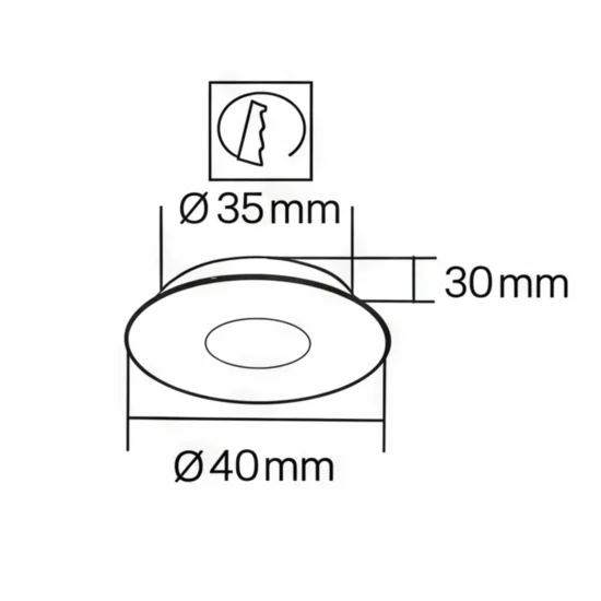 MINI FARETTO DA INCASSO LED INTEGRATO 3W 6000K NERO ROTONDO 2
