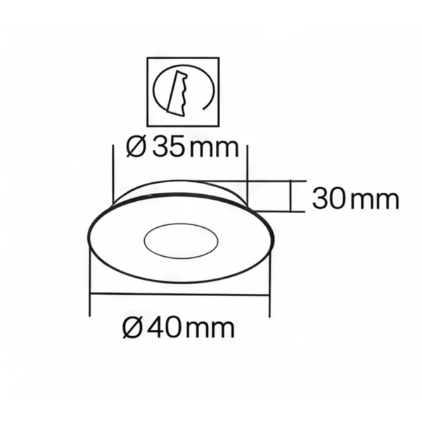 MINI FARETTO DA INCASSO LED INTEGRATO 3W 6000K NERO ROTONDO