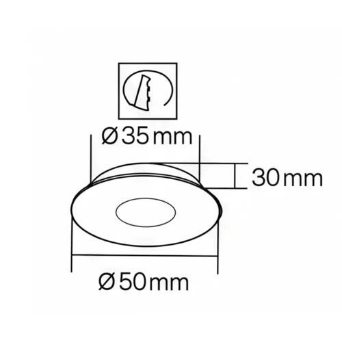 MINI FARETTO DA INCASSO COB LED Ø 5 CM 3,2W 3000K NERO