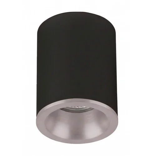 FARETTO DA SUPERFICIE FISSO NERO ARGENTO GU10 ROTONDO IP65