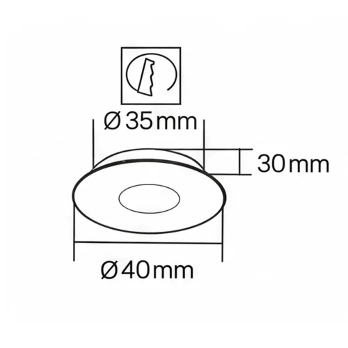MINI FARETTO DA INCASSO LED INTEGRATO 3W 3000K NERO ROTONDO