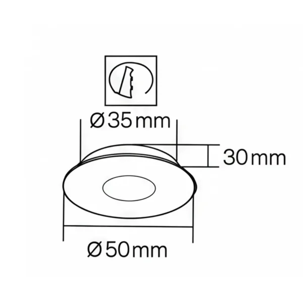 MINI FARETTO DA INCASSO COB LED Ø 5 CM 3,2W 4000K NERO