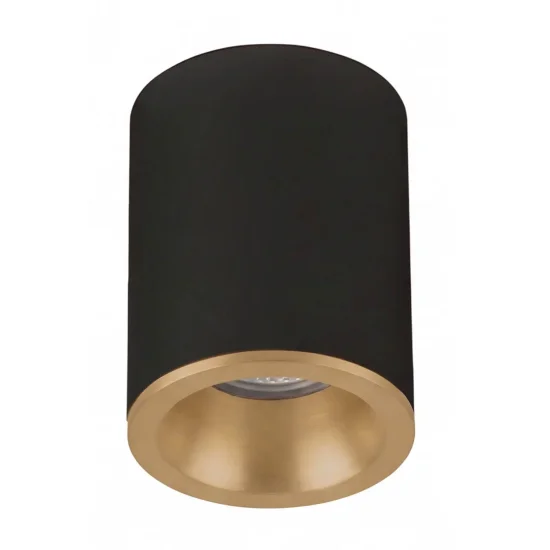 FARETTO DA SUPERFICIE FISSO NERO ORO GU10 ROTONDO IP65