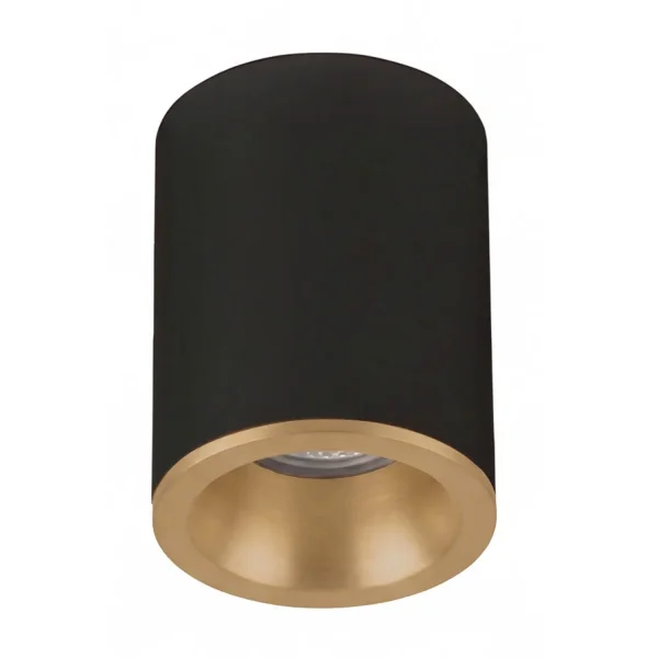 FARETTO DA SUPERFICIE FISSO NERO ORO GU10 ROTONDO IP65