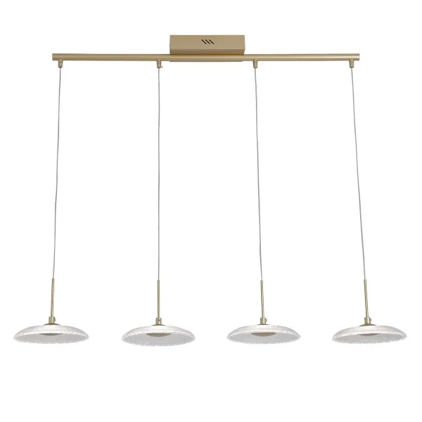 LAMPADA A SOSPENSIONE LED 4 LUCI 25W REGOLABILE ORO SORIN