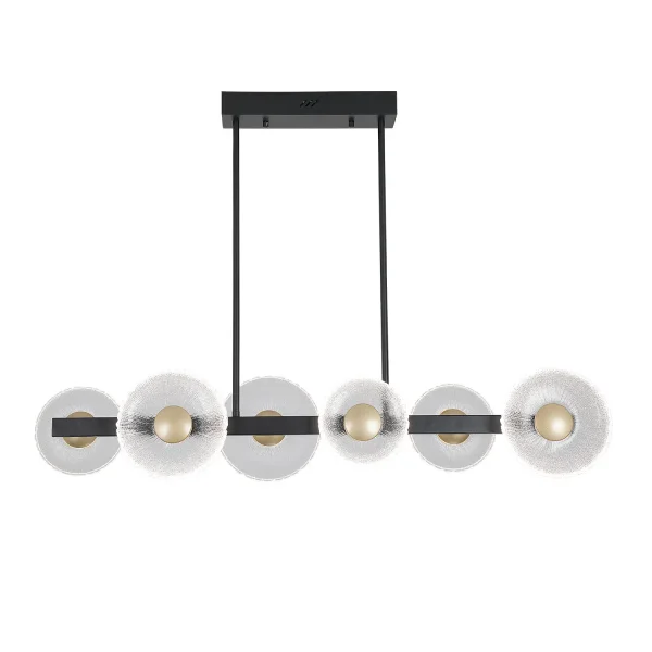 LAMPADA A SOSPENSIONE LED 6 LUCI 41W DIMMERABILE NERA SORIN
