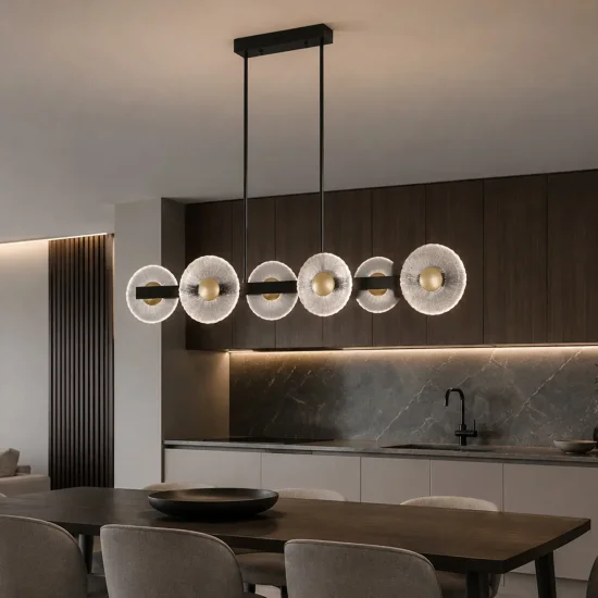 LAMPADA A SOSPENSIONE LED 6 LUCI 41W DIMMERABILE NERA SORIN