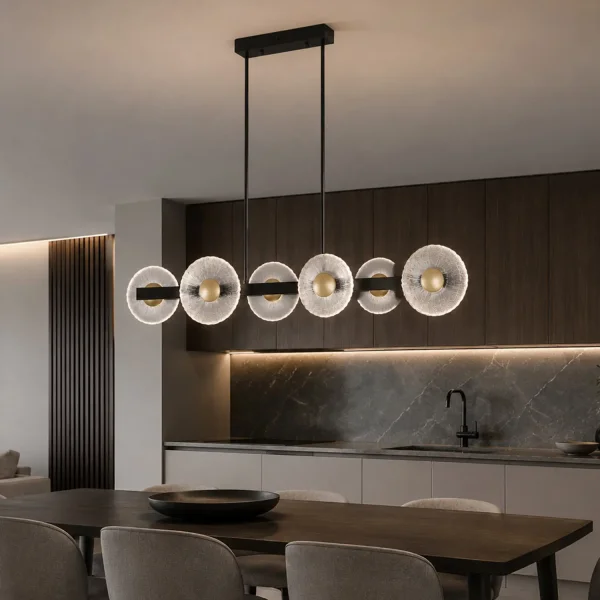 LAMPADA A SOSPENSIONE LED 6 LUCI 41W DIMMERABILE NERA SORIN