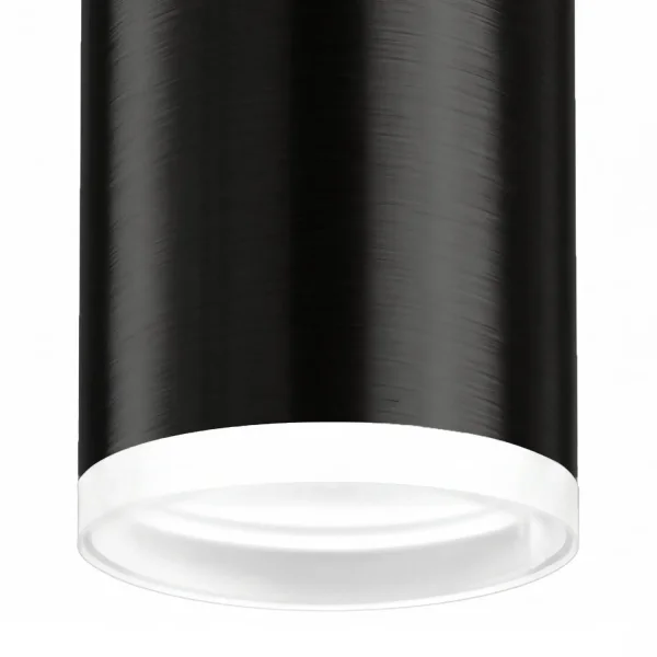 FARETTO DA SUPERFICIE CILINDRICO NERO GU10 16,5 CM CON ANELLO