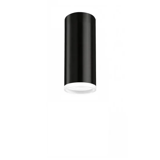 FARETTO DA SUPERFICIE CILINDRICO NERO GU10 16,5 CM CON ANELLO