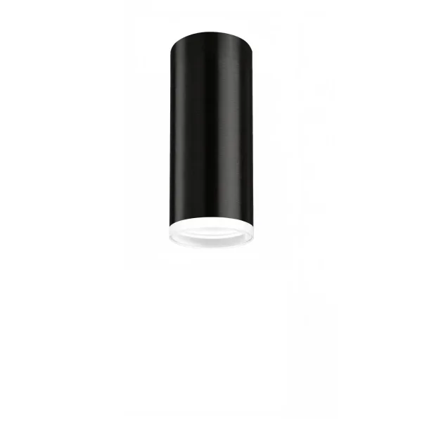 FARETTO DA SUPERFICIE CILINDRICO NERO GU10 16,5 CM CON ANELLO