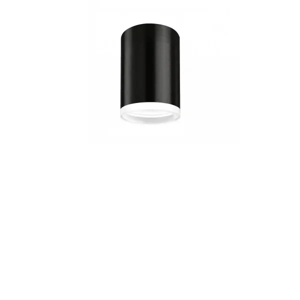 FARETTO A SUPERFICIE CILINDRICO NERO GU10 8 CM CON ANELLO