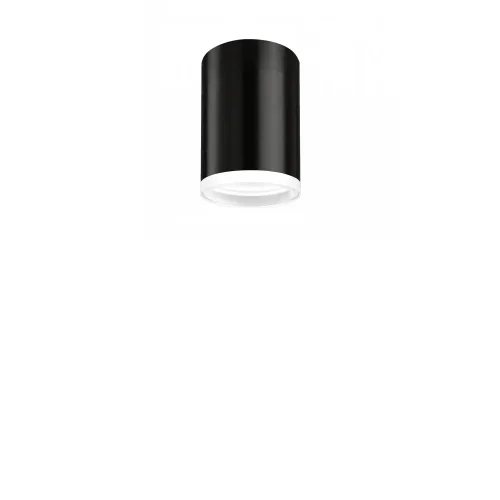 FARETTO A SUPERFICIE CILINDRICO NERO GU10 8 CM CON ANELLO
