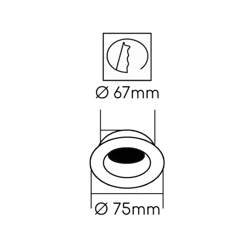 FARETTO DA INCASSO FISSO Ø9CM IN ALLUMINIO BIANCO GU10