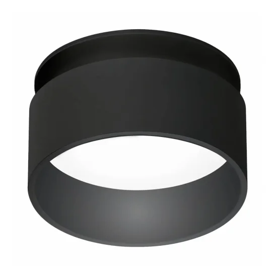 FARETTO DA INCASSO CON RETROILLUMINAZIONE Ø8CM NERO IP44