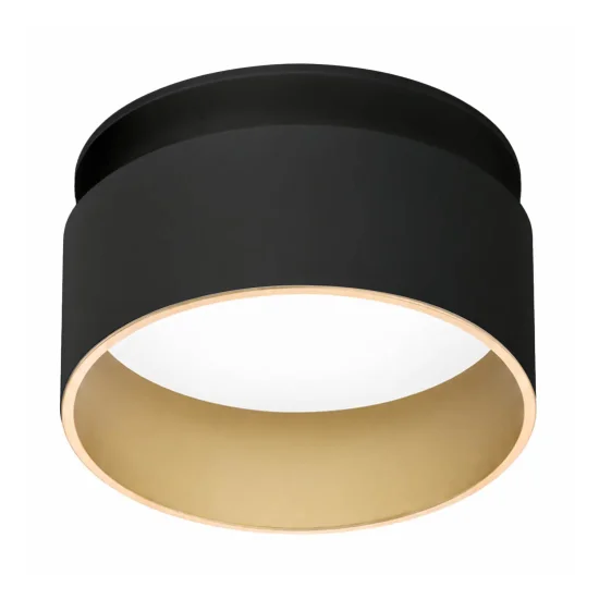 FARETTO DA INCASSO CON RETROILLUMINAZIONE Ø8CM NERO/ORO IP44