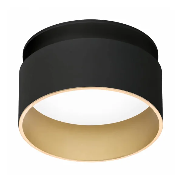 FARETTO DA INCASSO CON RETROILLUMINAZIONE Ø8CM NERO/ORO IP44