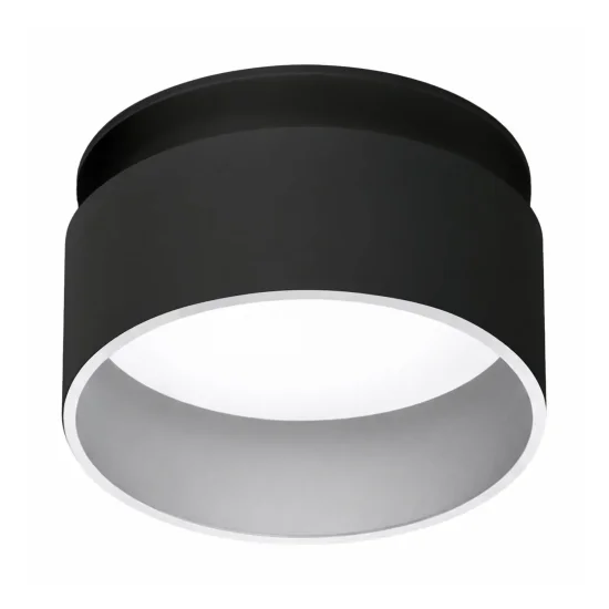 FARETTO DA INCASSO CON RETROILLUMINAZIONE Ø8CM NERO/ARGENTO IP44