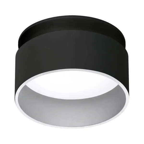 FARETTO DA INCASSO CON RETROILLUMINAZIONE Ø8CM NERO/ARGENTO IP44