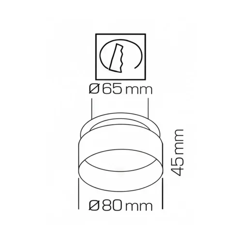 FARETTO DA INCASSO CON RETROILLUMINAZIONE Ø8CM NERO/ARGENTO IP44