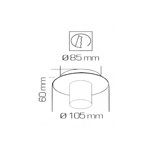 FARETTO DA INCASSO ORIENTABILE BIANCO GU10 Ø10,5 CM