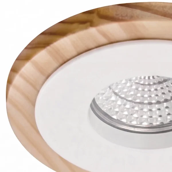 FARETTO DA INCASSO LEGNO/BIANCO GU10 Ø10 CM