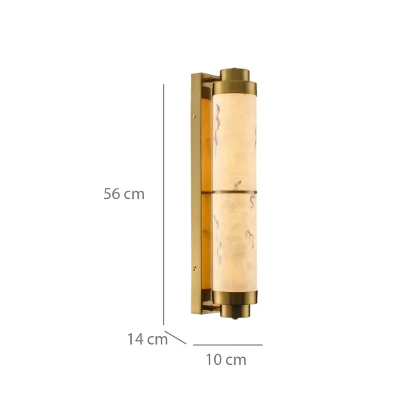 APPLIQUE DA PARETE LED 17W REGOLABILE IN ACCIAIO DORATO E ACRILICO EFFETTO MARMO ARIADNA