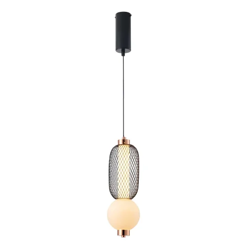 LAMPADA A SOSPENSIONE LED 10W REGOLABILE CON GRIGLIA E SFERA IN VETRO ELODIE