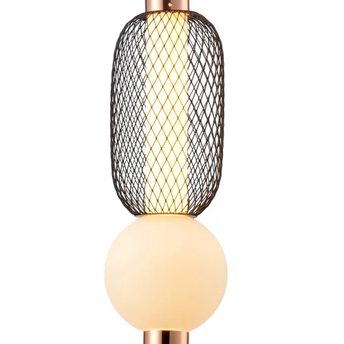 LAMPADA A SOSPENSIONE LED 10W REGOLABILE CON GRIGLIA E SFERA IN VETRO ELODIE