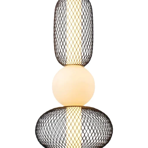 LAMPADA A SOSPENSIONE LED 14W REGOLABILE CON GRIGLIA E SFERA IN VETRO ELODIE