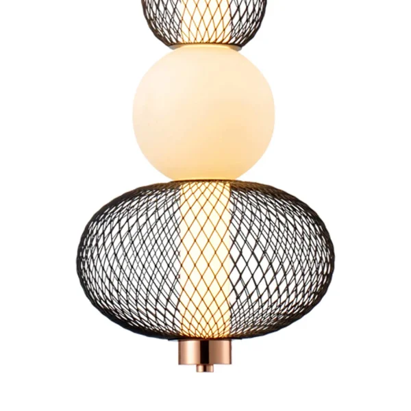 LAMPADA A SOSPENSIONE LED 14W REGOLABILE CON GRIGLIA E SFERA IN VETRO ELODIE