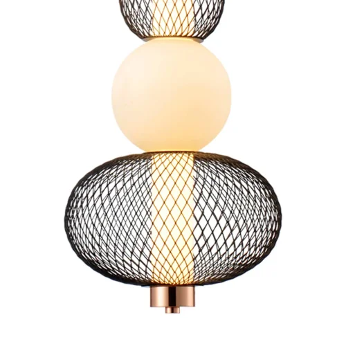 LAMPADA A SOSPENSIONE LED 14W REGOLABILE CON GRIGLIA E SFERA IN VETRO ELODIE
