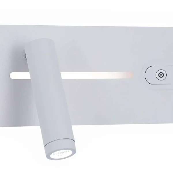 APPLIQUE DA PARETE LED 10W DIMMERABILE TATTILE BIANCO ORIENTAMENTO SINISTRO