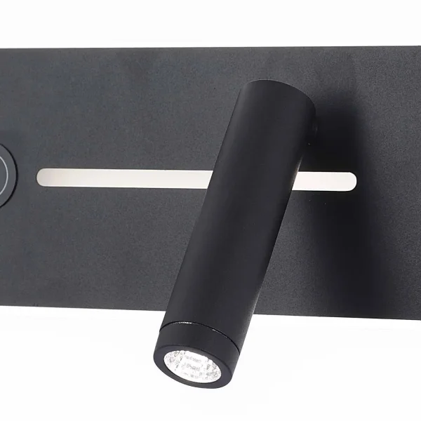 APPLIQUE LED 10W REGOLABILE TATTILE NERA ORIENTAMENTO DESTRO
