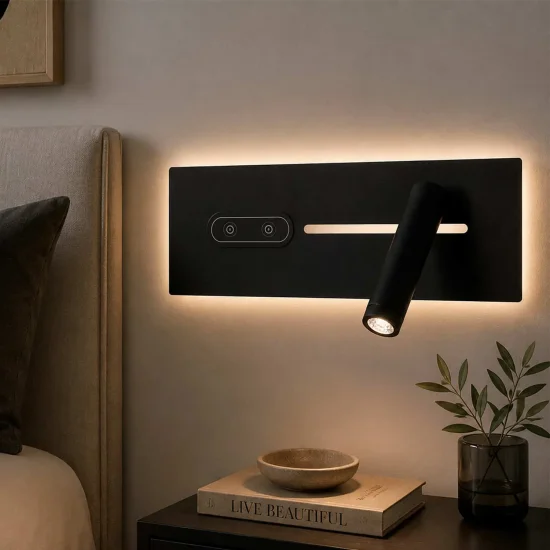 APPLIQUE LED 10W REGOLABILE TATTILE NERA ORIENTAMENTO DESTRO