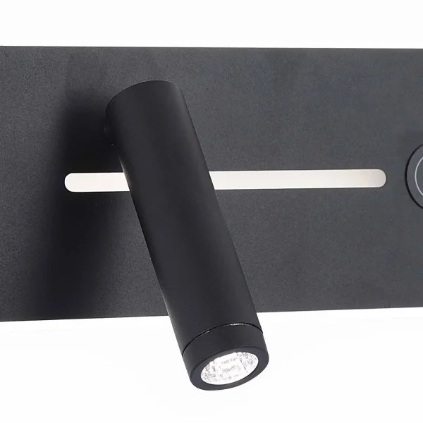 APPLIQUE LED 10W REGOLABILE TATTILE NERA ORIENTAMENTO SINISTRO