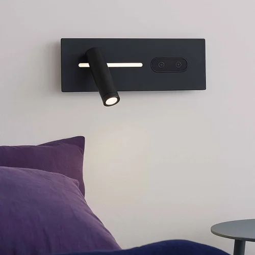 APPLIQUE LED 10W REGOLABILE TATTILE NERA ORIENTAMENTO SINISTRO