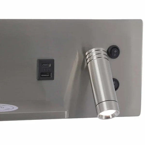APPLIQUE LED 8W REGOLABILE TATTILE NICHEL ORIENTAMENTO DESTRO