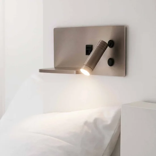 APPLIQUE LED 8W REGOLABILE TATTILE NICHEL ORIENTAMENTO DESTRO
