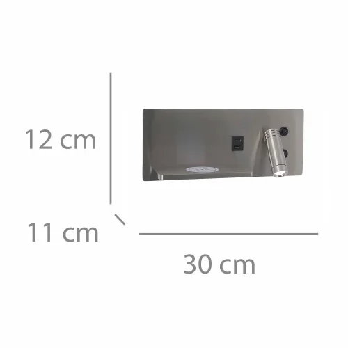 APPLIQUE LED 8W REGOLABILE TATTILE NICHEL ORIENTAMENTO DESTRO