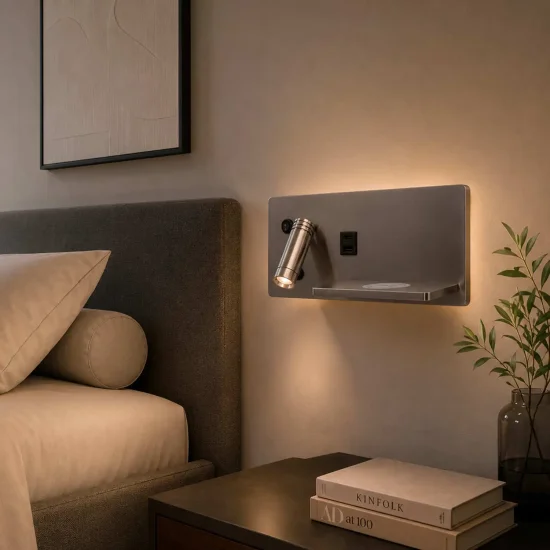 APPLIQUE LED 8W REGOLABILE TATTILE NICHEL ORIENTAMENTO SINISTRO