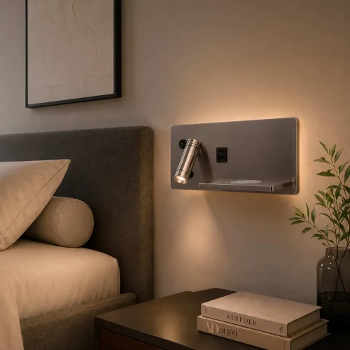 APPLIQUE LED 8W REGOLABILE TATTILE NICHEL ORIENTAMENTO SINISTRO