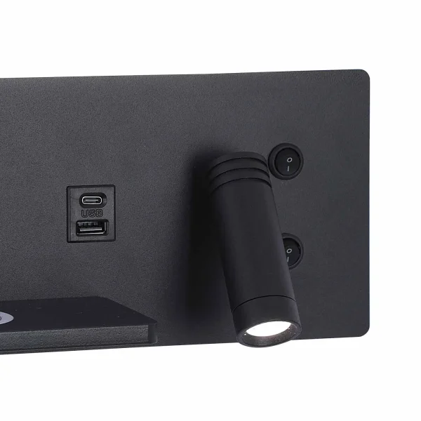 APPLIQUE LED 8W REGOLABILE TATTILE NERA ORIENTAMENTO DESTRO