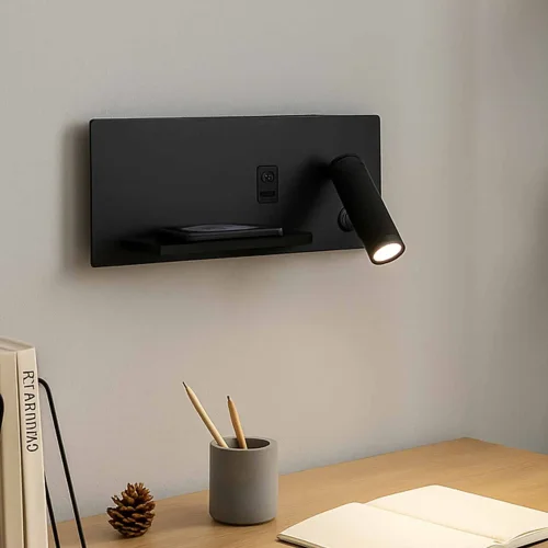 APPLIQUE LED 8W REGOLABILE TATTILE NERA ORIENTAMENTO DESTRO