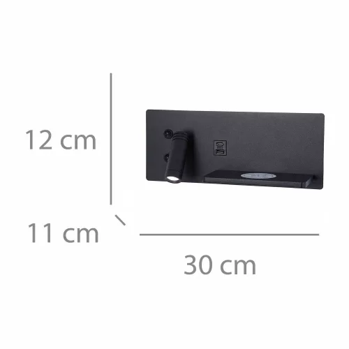 APPLIQUE LED 8W REGOLABILE TATTILE NERA ORIENTAMENTO SINISTRO